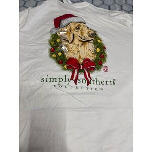 Simply Southern Long Sleeve Merry Dog Christmas TShirt White XXL NWTs Gift Ready